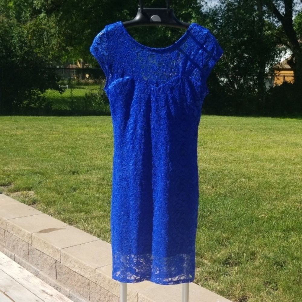 Blue lace dress